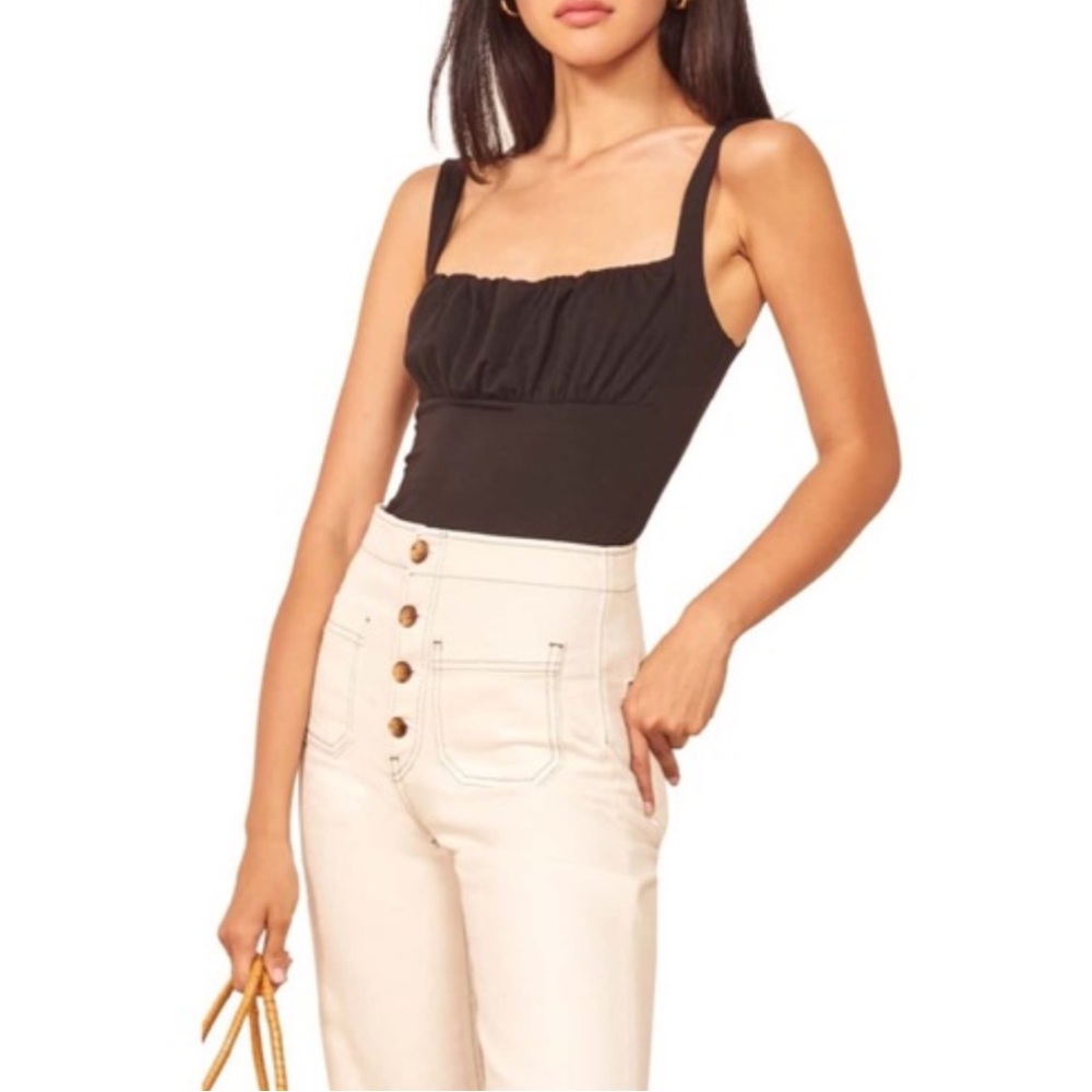 NWT Reformation Nelly Tank Top in Black - Picture 2 of 5